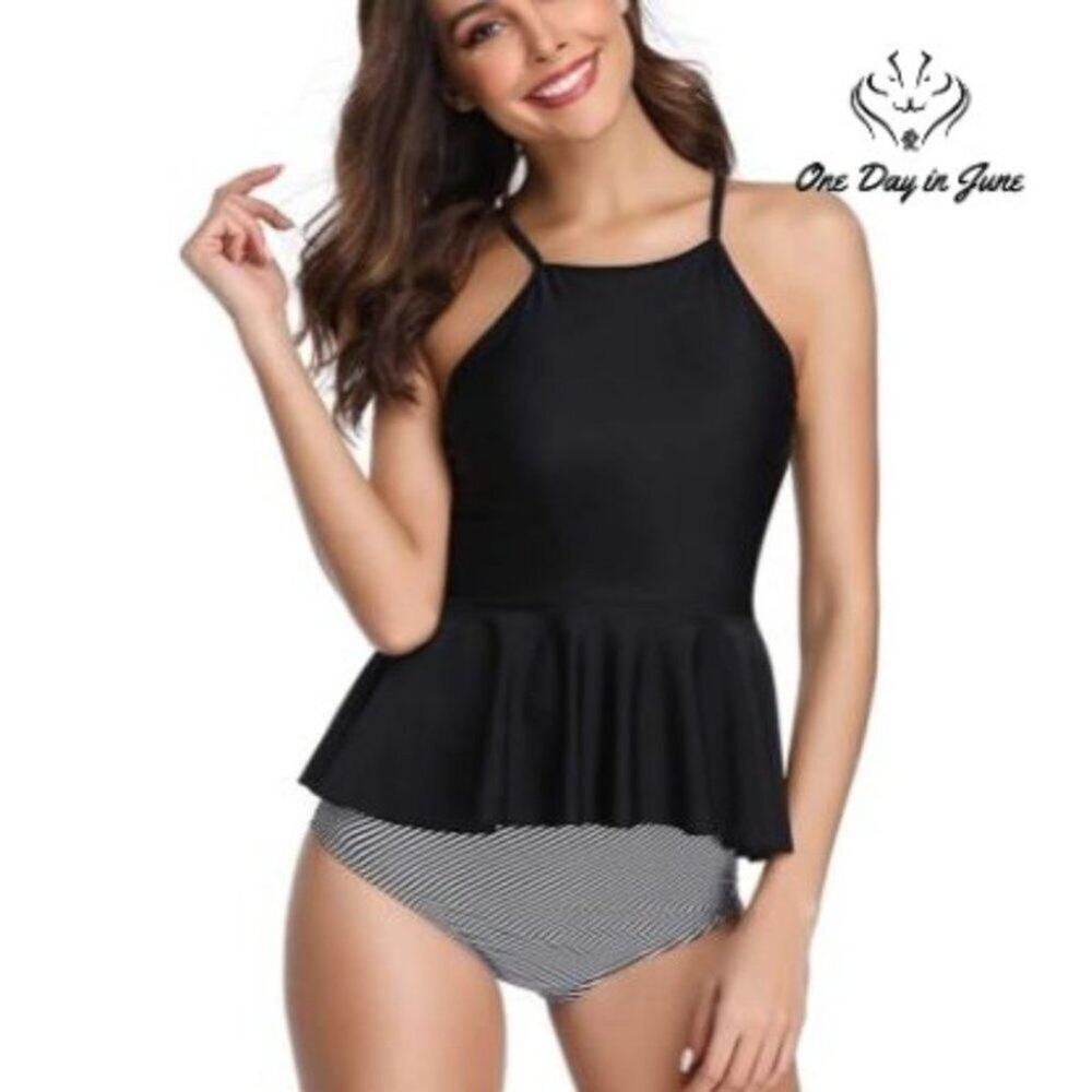 Marinavida Ruffle Top High Waist Bikini Size S